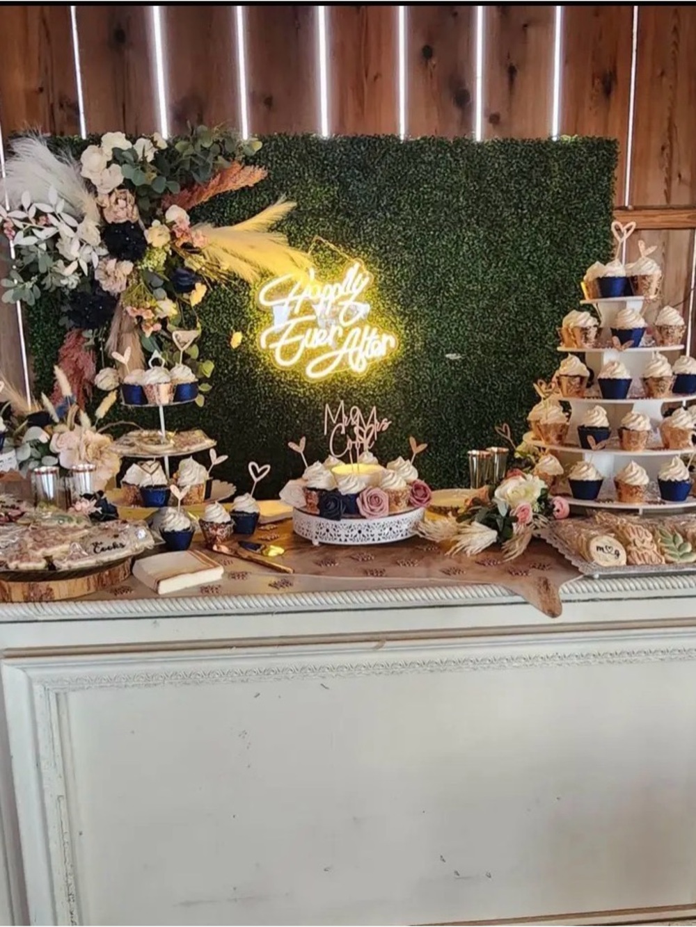 Elegant Navy and Gold Cupcake Stand Set for Parties